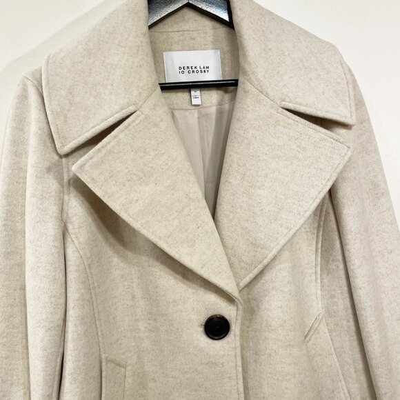New Derek Lam 10 Crosby Colorblock Wool Blend Coat Oatmeal 10, M $525 - Picture 5 of 9
